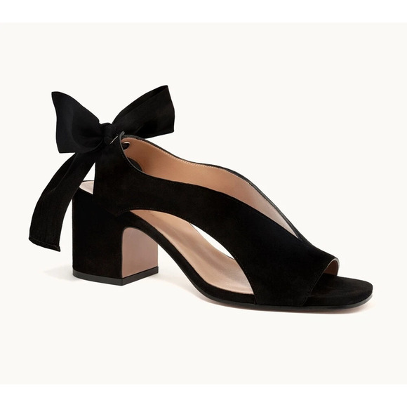 Nomasei Adora Suede Slip On Block Heel Slingback Sandals Camoscio Black EU 38.5 - Picture 1 of 9
